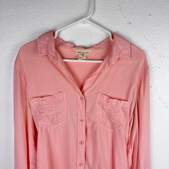 Anthropologie Cloth and Stone Long Sleeve Belted Pink Mini Dress Womens Sz L - Picture 3 of 6
